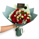 Load image into Gallery viewer, Ramo 12 rosas y 5 ferreros