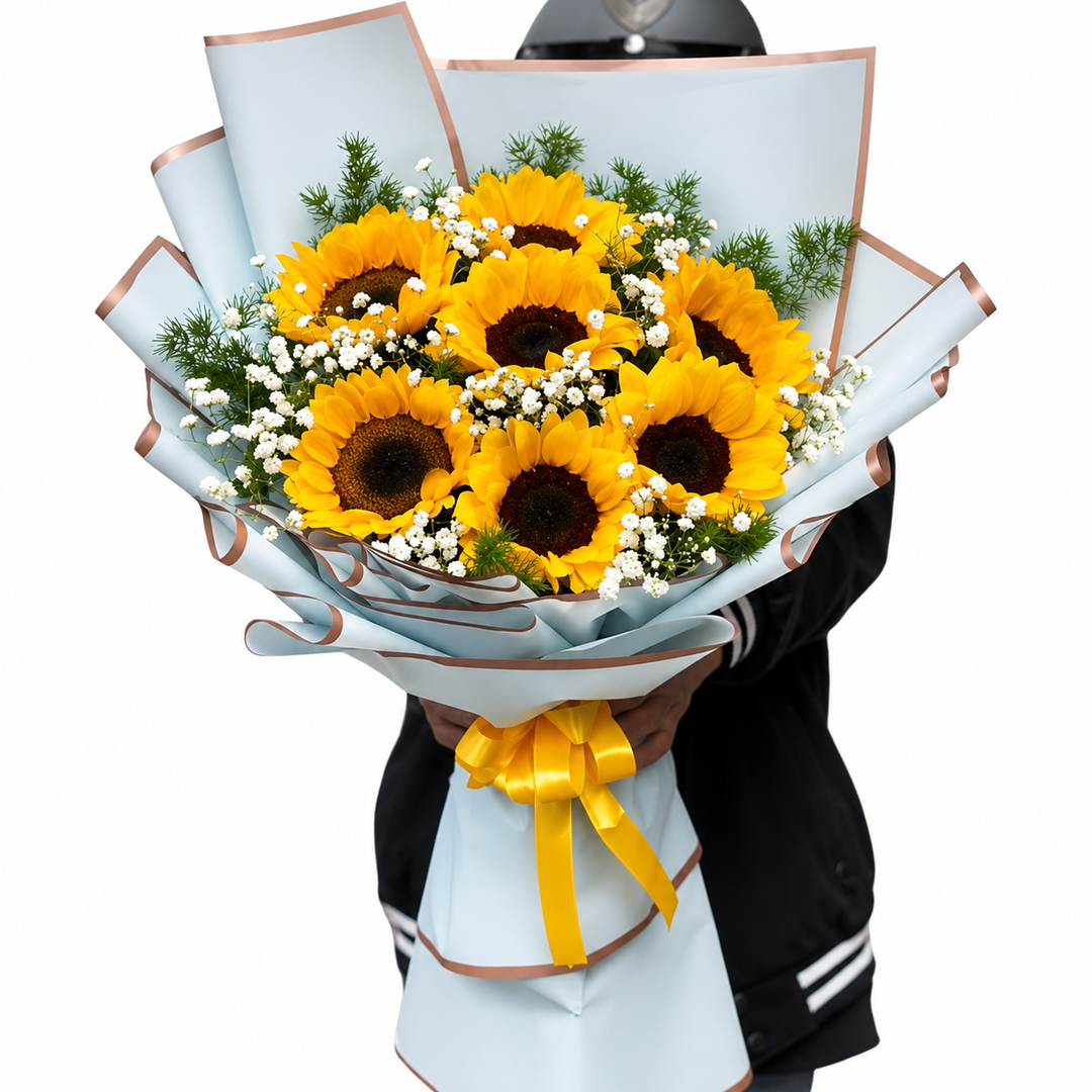 Bouquet coreano 7 girasoles