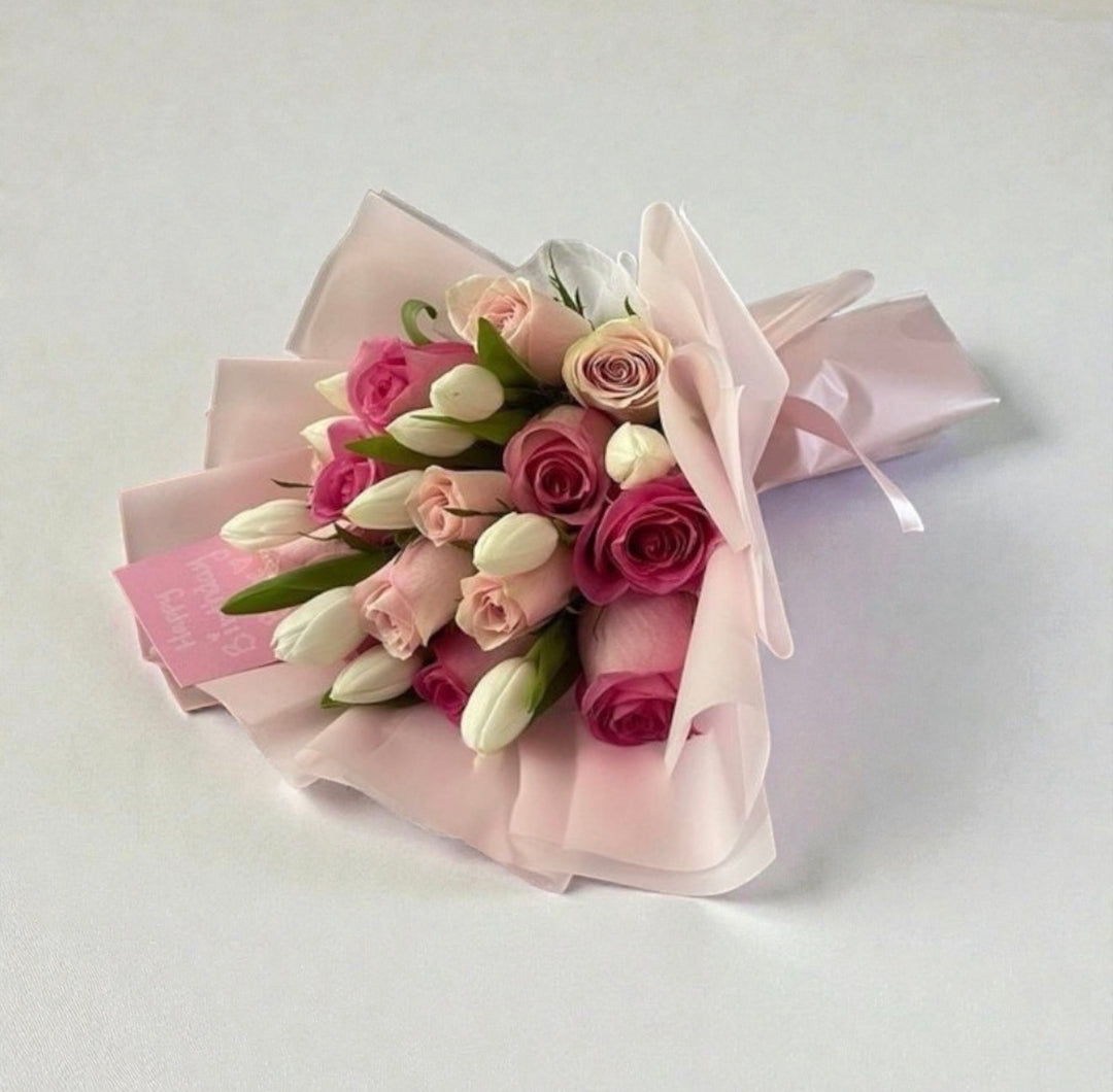 Bouquet 10 Tulipanes y 10 Rosas
