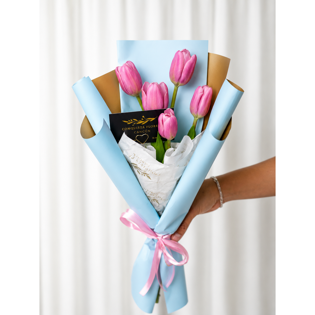 Ramo de 5 tulipanes